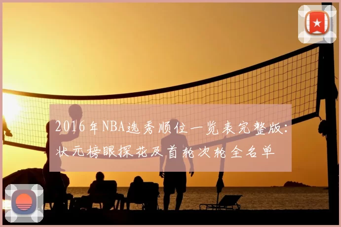 2016年NBA选秀顺位一览表完整版:状元榜眼探花及首轮次轮全名单